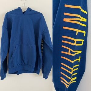 Infrathin Alex Isreal | Heavyweight Navy Hoodie | Sleeve Hit | Men’s XL